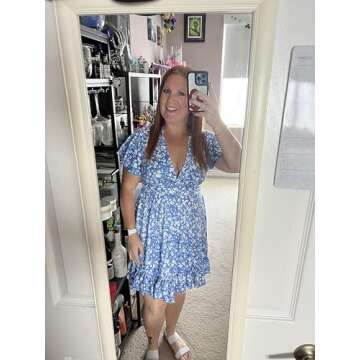 TORARY Womens Casual Sun Dress for Beach Vacation Easter Dresses Sundresses for Women Casual Beach Womens Summer Dresses