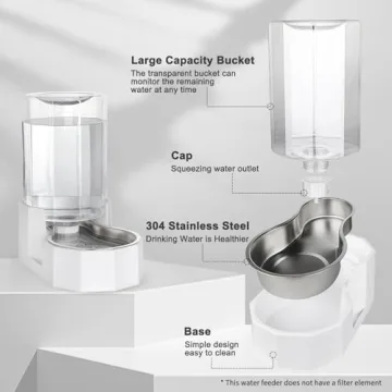 RIZZARI 6.3L Automatic Pet Water Dispenser Stainless Steel Bowls