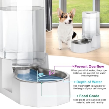 RIZZARI 6.3L Automatic Pet Water Dispenser Stainless Steel Bowls