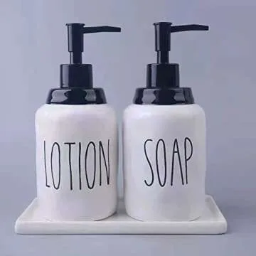 Stylish Ceramic Soap Dispenser Tray for Home Use