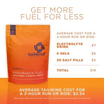 Tailwind Nutrition Endurance Fuel, Electrolyte & Hydration Sports Drink Mix Powder, Gluten-Free, Vegan, Mandarin Orange, 30 Servings