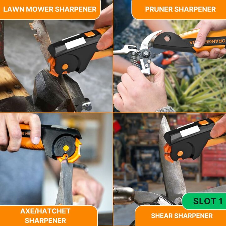 Orange Ninja All-in-1 Garden Tool Sharpener
