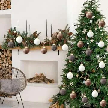 Yunlly 12 Pcs Large Textured Christmas Balls Ornaments Neutral Copper Christmas Ornaments Vintage Rustic Xmas Hanging Ornaments Decoration Farmhouse Christmas Decor for Xmas Tree (Textured,3.15 Inch)