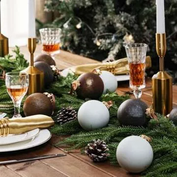 Yunlly 12 Pcs Large Textured Christmas Balls Ornaments Neutral Copper Christmas Ornaments Vintage Rustic Xmas Hanging Ornaments Decoration Farmhouse Christmas Decor for Xmas Tree (Textured,3.15 Inch)