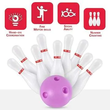 Kids Light Up Bowling Set Bowling Pins Games for Kids Indoor, Toddler Bowling Ball Set Glow in The Dark Games for Kids 3-12 Indoor & Outdoor