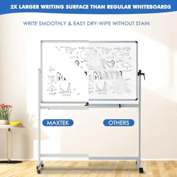 Large Mobile Whiteboard on Wheels for Classrooms and Offices