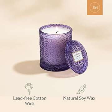 LA JOLIE MUSE Lavender Candle, Candles for Women, Lavender Lilac Candle, Scented Candle Gift, Aromatherapy Candle, Candles for Home Scented