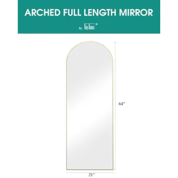 TinyTimes Arched Gold Mirror Modern Stylish Full Length
