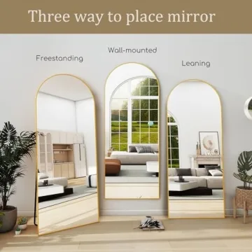 TinyTimes Arched Gold Mirror Modern Stylish Full Length