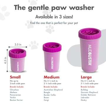 Dexas MudBuster Portable Dog Paw Cleaner, Small, Fuchsia - Premium Quality Pet Accessory