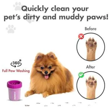 Dexas MudBuster Portable Dog Paw Cleaner, Small, Fuchsia - Premium Quality Pet Accessory