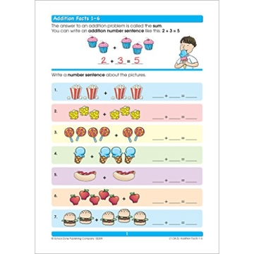 School Zone 1st Grade Math Workbook for Fun Learning