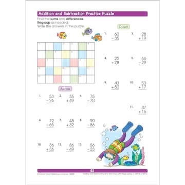 School Zone 1st Grade Math Workbook for Fun Learning