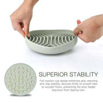 Slow Feeder Dog Bowls, Puzzle Silicone Dog Feeding Bowls with Suction Cups, Anti-Choking, Non-Slip Design, Reduces Boredom, Anxiety, Ideal for Medium to Small Dogs & Cats - XAQMHSW