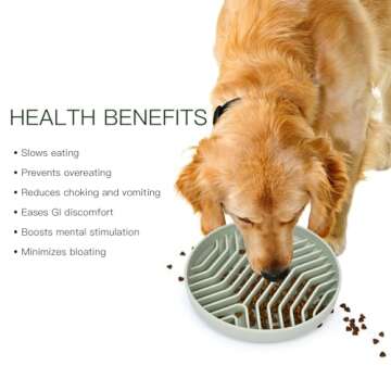 Slow Feeder Dog Bowls, Puzzle Silicone Dog Feeding Bowls with Suction Cups, Anti-Choking, Non-Slip Design, Reduces Boredom, Anxiety, Ideal for Medium to Small Dogs & Cats - XAQMHSW