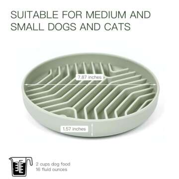 Slow Feeder Dog Bowls, Puzzle Silicone Dog Feeding Bowls with Suction Cups, Anti-Choking, Non-Slip Design, Reduces Boredom, Anxiety, Ideal for Medium to Small Dogs & Cats - XAQMHSW