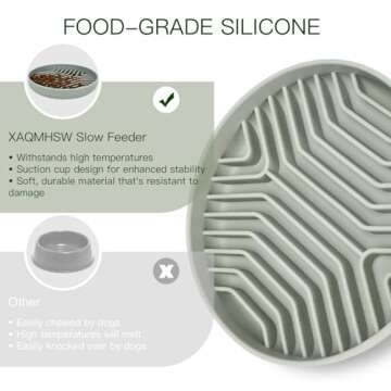 Slow Feeder Dog Bowls, Puzzle Silicone Dog Feeding Bowls with Suction Cups, Anti-Choking, Non-Slip Design, Reduces Boredom, Anxiety, Ideal for Medium to Small Dogs & Cats - XAQMHSW