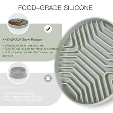 Slow Feeder Dog Bowls, Puzzle Silicone Dog Feeding Bowls with Suction Cups, Anti-Choking, Non-Slip Design, Reduces Boredom, Anxiety, Ideal for Medium to Small Dogs & Cats - XAQMHSW