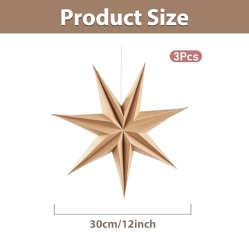 Elegant SUNBEAUTY 3 Pcs Rustic 7-Pointed Star Lanterns