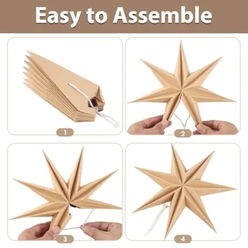 Elegant SUNBEAUTY 3 Pcs Rustic 7-Pointed Star Lanterns