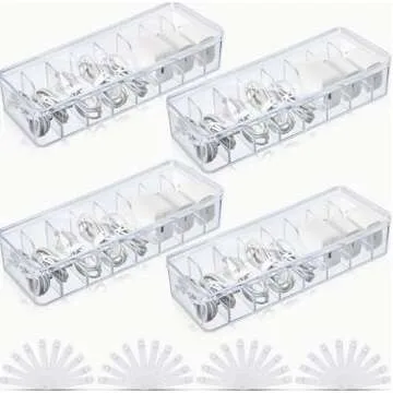 Clear Cable Management Boxes with Silicone Ties for Organization