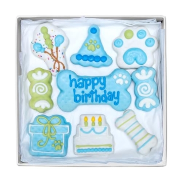 Wufers Dog Birthday Cookie Box - Hand Decorated, Gentle Ingredients, Perfect for Dog Lovers