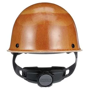 MSA 475395 Skullgard Cap Style Safety Hard Hat with Fas-Trac III Ratchet Suspension | Non-slotted Cap, Made of Phenolic Resin, Radiant Heat Loads up to 350F - Standard Size in Natural Tan