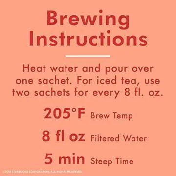 Teavana Beach Bellini Herbal Tea 12 Sachets - Refreshing & Caffeine-Free