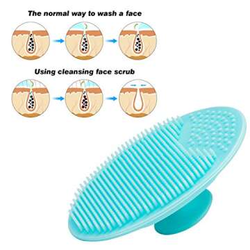 Deep Cleaning Silicone Face Scrubber 2 Pack for Glowing Skin