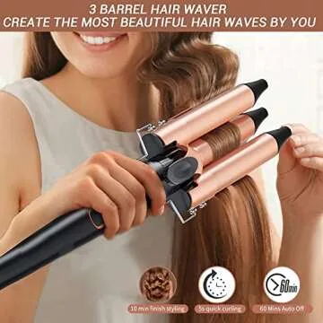 5 in 1 Curling Iron Wand Set, Interchangeable Curly Irons for Hair, 30s Heat Up, 180°F-450°F Degrees Adjustment, Curling Wand with Attachment for All Hair Type