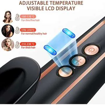 5 in 1 Curling Iron Wand Set, Interchangeable Curly Irons for Hair, 30s Heat Up, 180°F-450°F Degrees Adjustment, Curling Wand with Attachment for All Hair Type