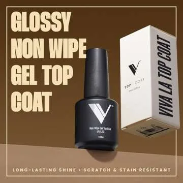 V Beauty Pure No Wipe Gel Top Coat - Long Lasting UV Top Coat Gel Nail Polish, Scratch and Stain Res...