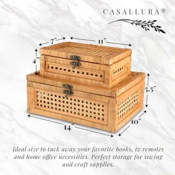 Handcrafted Rattan Display Boxes - Set of 2 Style