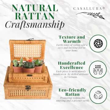 Handcrafted Rattan Display Boxes - Set of 2 Style