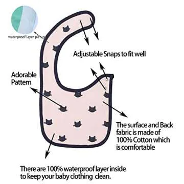 Maiwa Waterproof Cotton Baby Bibs | 6 Pack for Easy Cleanup