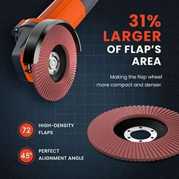 YOUNGTEC Flap Discs 40 Grit Grinding Wheel 4.5" x 7/8" High Density Bevel Type 29 Angle Grinder Sanding Flap Discs Abrasive Grinding Disc #29, 10 Pack