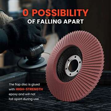 YOUNGTEC Flap Discs 40 Grit Grinding Wheel 4.5" x 7/8" High Density Bevel Type 29 Angle Grinder Sanding Flap Discs Abrasive Grinding Disc #29, 10 Pack