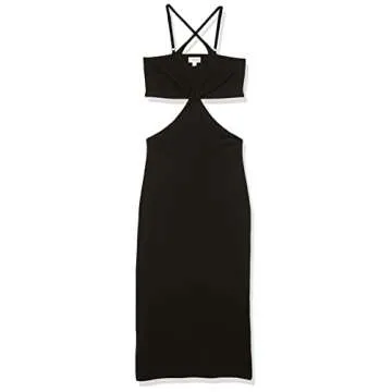 The Drop Women's Zuri Fitted Cut-out One Shoulder Maxi Sweater Dress, Black, XL