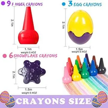 Crayons for Toddlers 12 Colors Paint Crayons 12 Stars 6 Eggs 3 Fingers Crayons Palm Grip Crayons Stackable Toys for Kids 1-3 Years Safe/Non-Toxic/Washable Easter Holiday Birthday Gifts 21 Pack