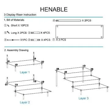 HENABLE Acrylic Display Risers for Perfumes & Collectibles