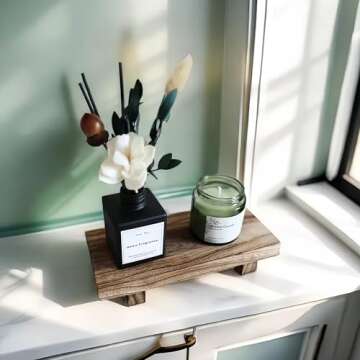 Stylish Wood Riser for Home Decor, 8.66X3.54in Wooden Pedestal