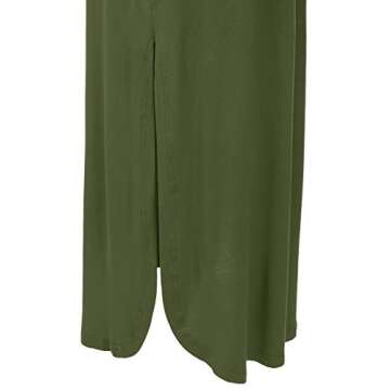 danibe Women's Casual Loose Fit Long Cami Maxi Dress with Pockets Olive S