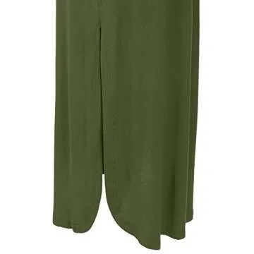 danibe Women's Casual Loose Fit Long Cami Maxi Dress with Pockets Olive S