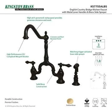 Elegant Kingston Brass KS7755ALBS Kitchen Faucet