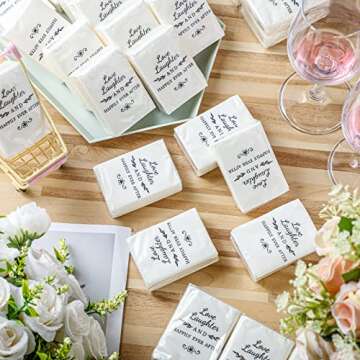 50 Bulks Wedding Facial Tissues Items for Wedding Welcome Bags Pocket Facial Tissues Mini Tissues We...