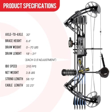 Sanlida Dragon X8 Compound Bow Package - High Performance for All Levels