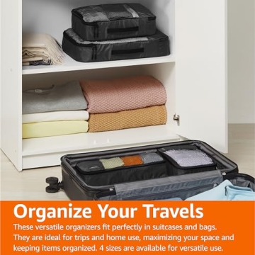Amazon Basics 4 Piece Travel Organizer Cubes Set