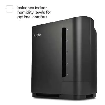 Brondell Air Purifier O2+ Revive Air Purification System with Humidifier -Odor Eliminator - Dual True HEPA Air Washer for Dust, Mold, Smoke, Off-Gassing, and Pets (White)