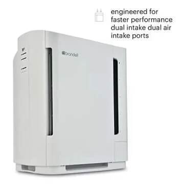 Brondell Air Purifier O2+ Revive Air Purification System with Humidifier -Odor Eliminator - Dual True HEPA Air Washer for Dust, Mold, Smoke, Off-Gassing, and Pets (White)