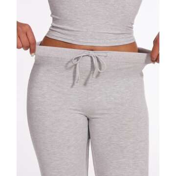 AnotherChill Women's 2 Piece Lounge Sets Straight Leg Pants Set Short Sleeve Crop T-shirt Casual Outfits Comfy Loungewear (Light-Gray, Medium)